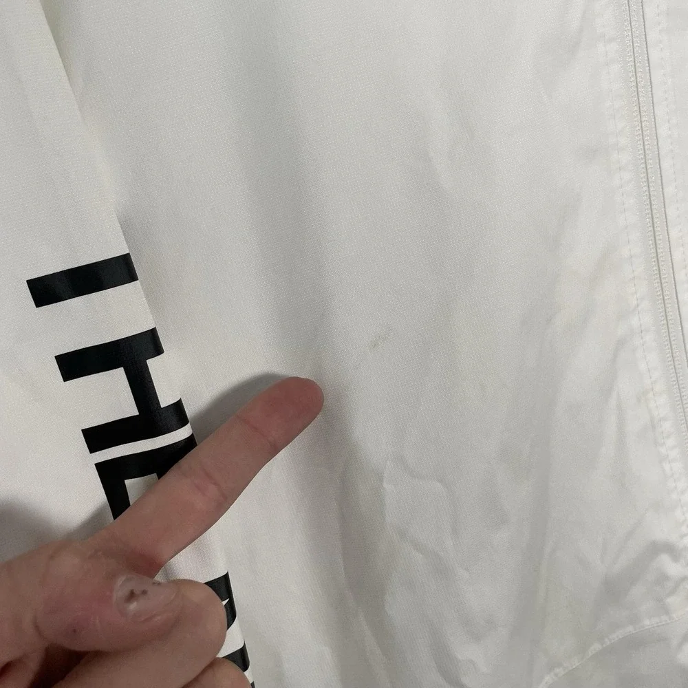 The North Face DryVent Jacket Mens XL White Hooded Windbreaker Full Zip Logo